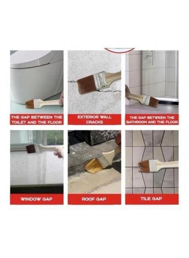 غراء مقاوم للماء، مانع للتسرب، لاصق شفاف لإصلاح التسريبات، لعزل الأسقف والجدران والحمامات، مع طبقة مطاطية لاصقة قوية توفر حماية دائمة وإصلاحًا مثاليًا للتشققات (300 مل غراء + فرشاة) - Image 3